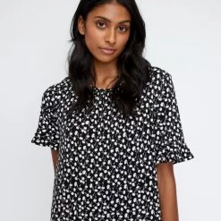 Khoko Smart Flounce Hem Tunic Dress Black & White 8 Khoko Smart Flounce Hem Tunic Dress Black & White -women's clothing Sales 634858 C 1007 44 4