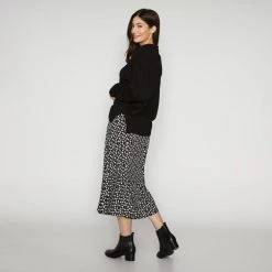 Khoko Smart Pull On Flounce Skirt Black & White -women's clothing Sales 634859 C 1007 44 2