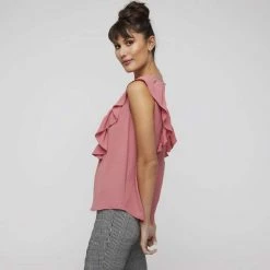 Khoko Smart Ruffle Detail Blouse Brandy -women's clothing Sales 634860 C 0660 33 2