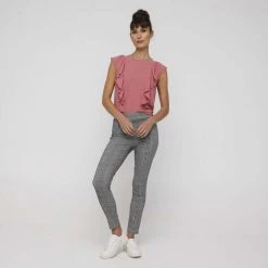 Khoko Smart Ruffle Detail Blouse Brandy -women's clothing Sales 634860 C 0660 33 3