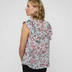 Khoko Smart Ruffle Detail Blouse Sage Multicoloured -women's clothing Sales 634861 C 1300 79 2