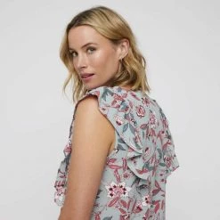 Khoko Smart Ruffle Detail Blouse Sage Multicoloured -women's clothing Sales 634861 C 1300 79 3