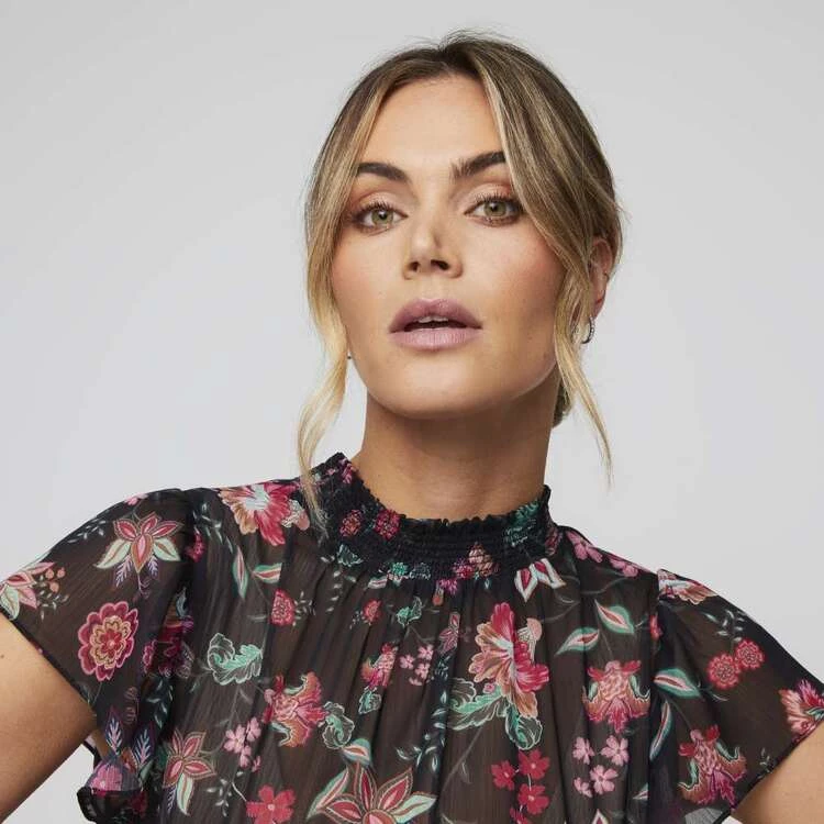 Leona Edmiston Ruby Frill Sleeve Shirred Blouse Chintz 3 Leona Edmiston Ruby Frill Sleeve Shirred Blouse Chintz