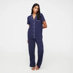 Sash & Rose Bamboo Long Pant PJ Set Navy -women's clothing Sales 636695 C 0410 00