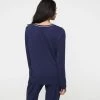 Sash & Rose Bamboo Curved Hem Long Sleeve Tee Navy -women's clothing Sales 636696 C 0410 00 4