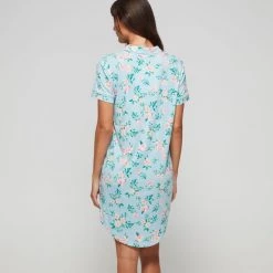 Sash & Rose Bamboo Button Thru Nightie Blue -women's clothing Sales 636702 C 0400 00 2