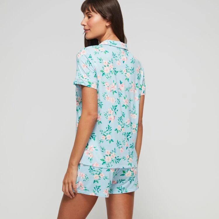 Sash & Rose Bamboo Short PJ Set Blue 6 Sash & Rose Bamboo Short PJ Set Blue - Image 4