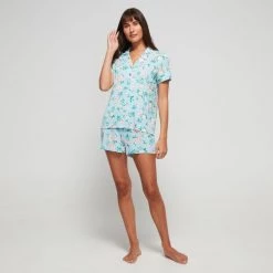 Sash & Rose Bamboo Short PJ Set Blue