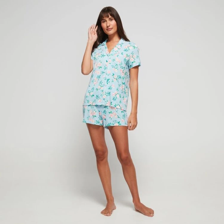 Sash & Rose Bamboo Short PJ Set Blue 3 Sash & Rose Bamboo Short PJ Set Blue