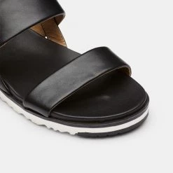 Khoko Jamie Double Strap Flat Sandal Black