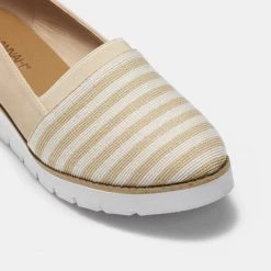 Savannah Liberty Wedge Slip On Natural Stripe