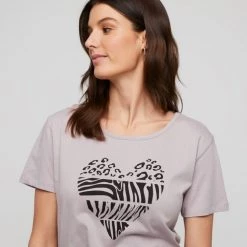 Khoko Basics Crew Neck Cotton Printed Tee Hearts