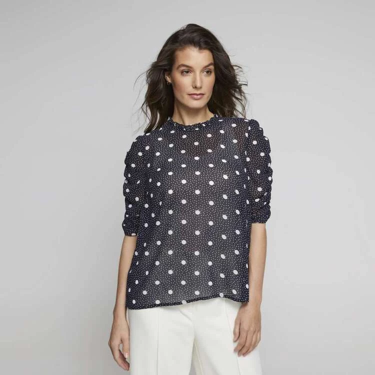 Jane Lamerton Gather Sleeve Blouse Spot Print 4 Jane Lamerton Gather Sleeve Blouse Spot Print - Image 2