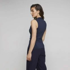 Jane Lamerton Drape Front Jersey Top Fr Navy -women's clothing Sales 640563 C 0410 44 2