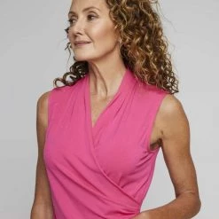 Jane Lamerton Drape Front Jersey Top Cyclamen -women's clothing Sales 640564 C 0660 69