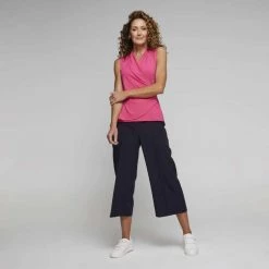 Jane Lamerton Drape Front Jersey Top Cyclamen