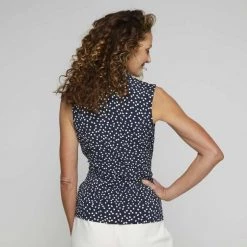 Jane Lamerton Drape Front Jersey Top Print & Pebble -women's clothing Sales 640565 C 0965 71 2