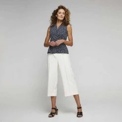 Jane Lamerton Drape Front Jersey Top Print & Pebble -women's clothing Sales 640565 C 0965 71