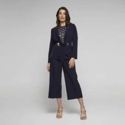 Jane Lamerton Metal Trim Tie Blazer Fr Navy -women's clothing Sales 640566 C 0410 44 6