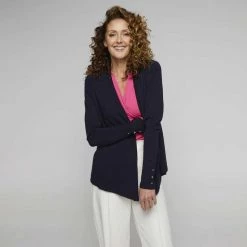 Jane Lamerton Long Line Cardi Fr Navy