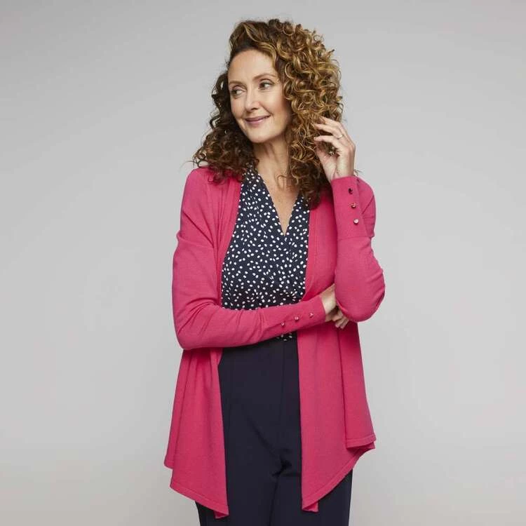 Jane Lamerton Long Line Cardi Cyclamen 4 Jane Lamerton Long Line Cardi Cyclamen - Image 2