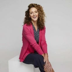 Jane Lamerton Long Line Cardi Cyclamen