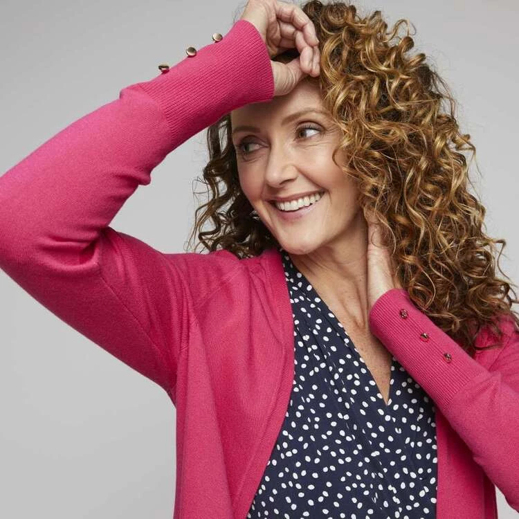 Jane Lamerton Long Line Cardi Cyclamen 7 Jane Lamerton Long Line Cardi Cyclamen - Image 5