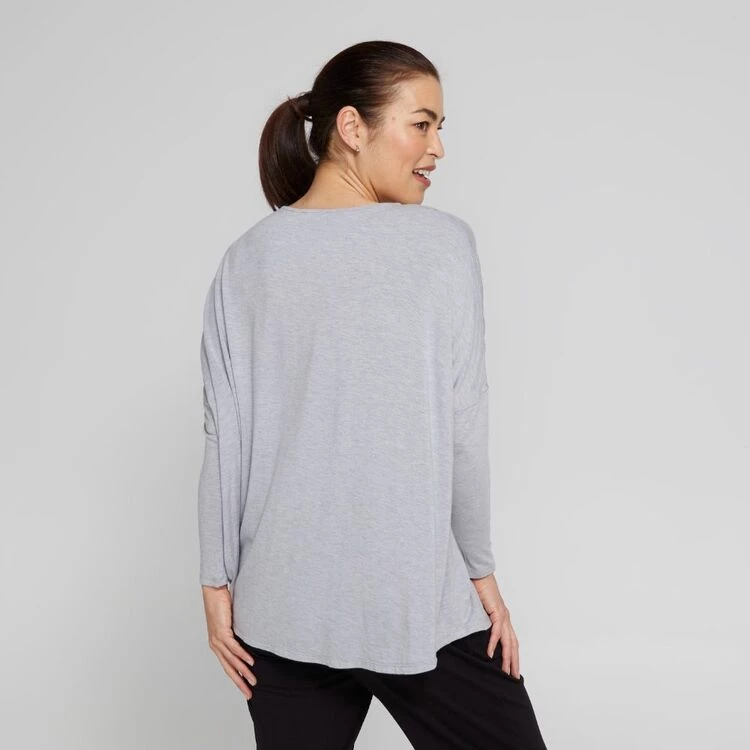 Anthology Drop Shoulder Swing Top Grey Marle 6 Anthology Drop Shoulder Swing Top Grey Marle - Image 4