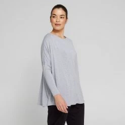 Anthology Drop Shoulder Swing Top Grey Marle 9 Anthology Drop Shoulder Swing Top Grey Marle -women's clothing Sales 641020 C 0060 24 3