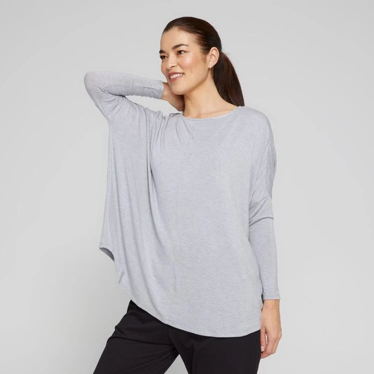 Anthology Drop Shoulder Swing Top Grey Marle 7 Anthology Drop Shoulder Swing Top Grey Marle - Image 5