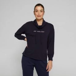 Anthology Slouch Funnel Neck Top Navy -women's clothing Sales 641021 C 0410 68