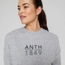 Anthology Cropped Crew Neck Jumper Grey Marle