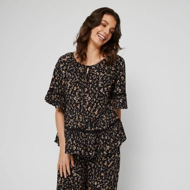 Khoko Collection Peasant Top Leopard 3 Khoko Collection Peasant Top Leopard