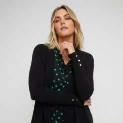 Jane Lamerton Long Line Cardigan Black -women's clothing Sales 641061 C 0001 00 4