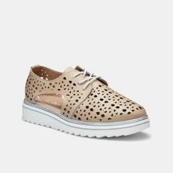Just Bee Carena Lace Up With Cut Out Beige -women's clothing Sales 641077 C 0250 00 2