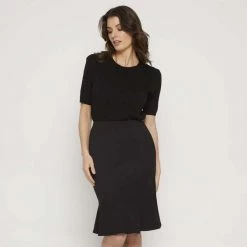 Khoko Smart Fluted Ponte Skirt Black -women's clothing Sales 641091 C 0001 00 10