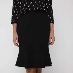 Khoko Smart Fluted Ponte Skirt Black -women's clothing Sales 641091 C 0001 00 3