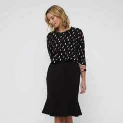 Khoko Smart Fluted Ponte Skirt Black -women's clothing Sales 641091 C 0001 00 5