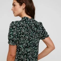 Khoko Smart Tie Neck Tunic Dress Firefly Black