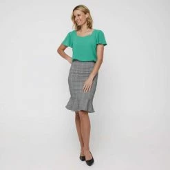 Khoko Smart Sweetheart Flutter Sleeve Top Jade