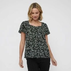 Khoko Smart Sweetheart Flutter Sleeve Top Firefly Print Black 11 Khoko Smart Sweetheart Flutter Sleeve Top Firefly Print Black -women's clothing Sales 641098 C 0001 00