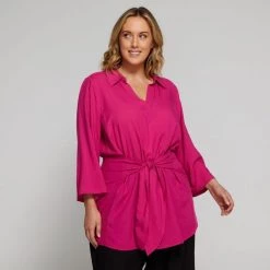 Estelle Dusty Tie Tunic Magenta -women's clothing Sales 641819 C 0670 55