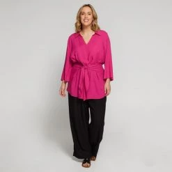 Estelle Dusty Tie Tunic Magenta -women's clothing Sales 641819 C 0670 55 3