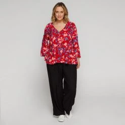 Estelle Floral Print Top Print -women's clothing Sales 641831 C 0965 53 3