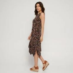 Savannah Hanky Hem Jersey Dress Orange Floral -women's clothing Sales 641836 C 0800 23 3