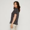Savannah Vee Neck Jersey Top Black & Floral -women's clothing Sales 641843 C 1005 66 5
