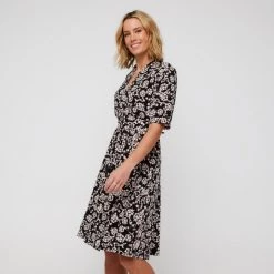 Khoko Smart V Neck Fit & Flare Jersey Dress Jasmin -women's clothing Sales BP634851001 jasmin 4