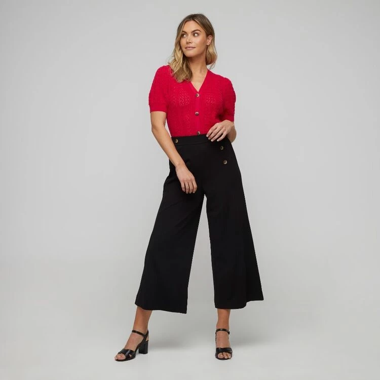 Leona Edmiston Ruby Puff Sleeve Pointelle Cardigan Hot Pink 3 Leona Edmiston Ruby Puff Sleeve Pointelle Cardigan Hot Pink