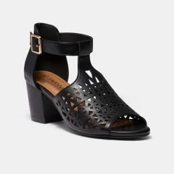 Savannah Kiera Laser Cut Block Heel Black -women's clothing Sales BP639526001 black 2