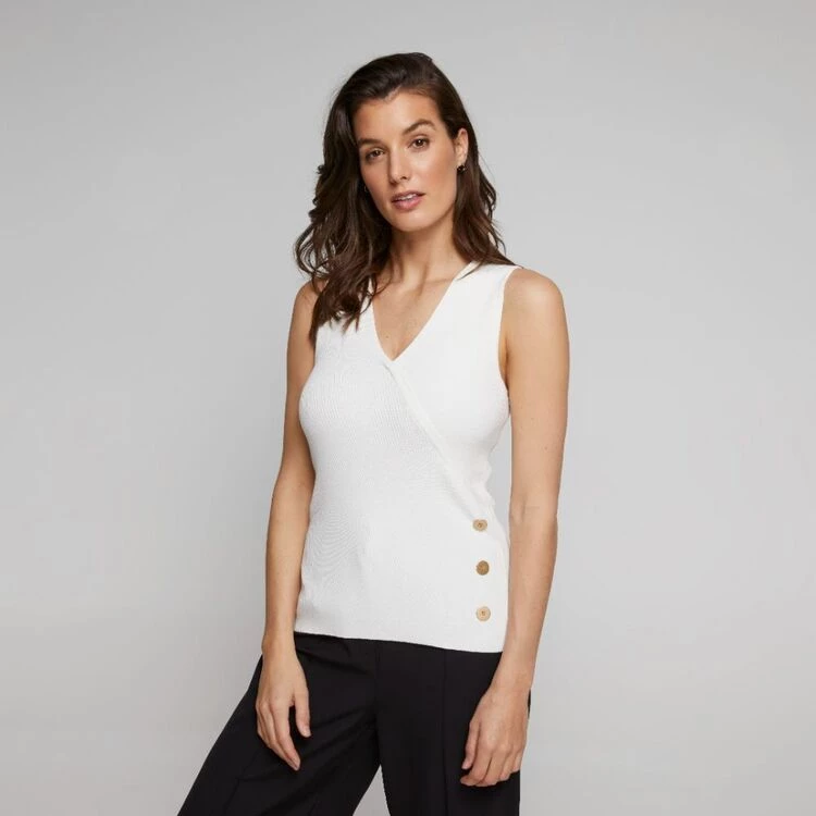 Jane Lamerton Cross Front Knit Top Cream 7 Jane Lamerton Cross Front Knit Top Cream - Image 5